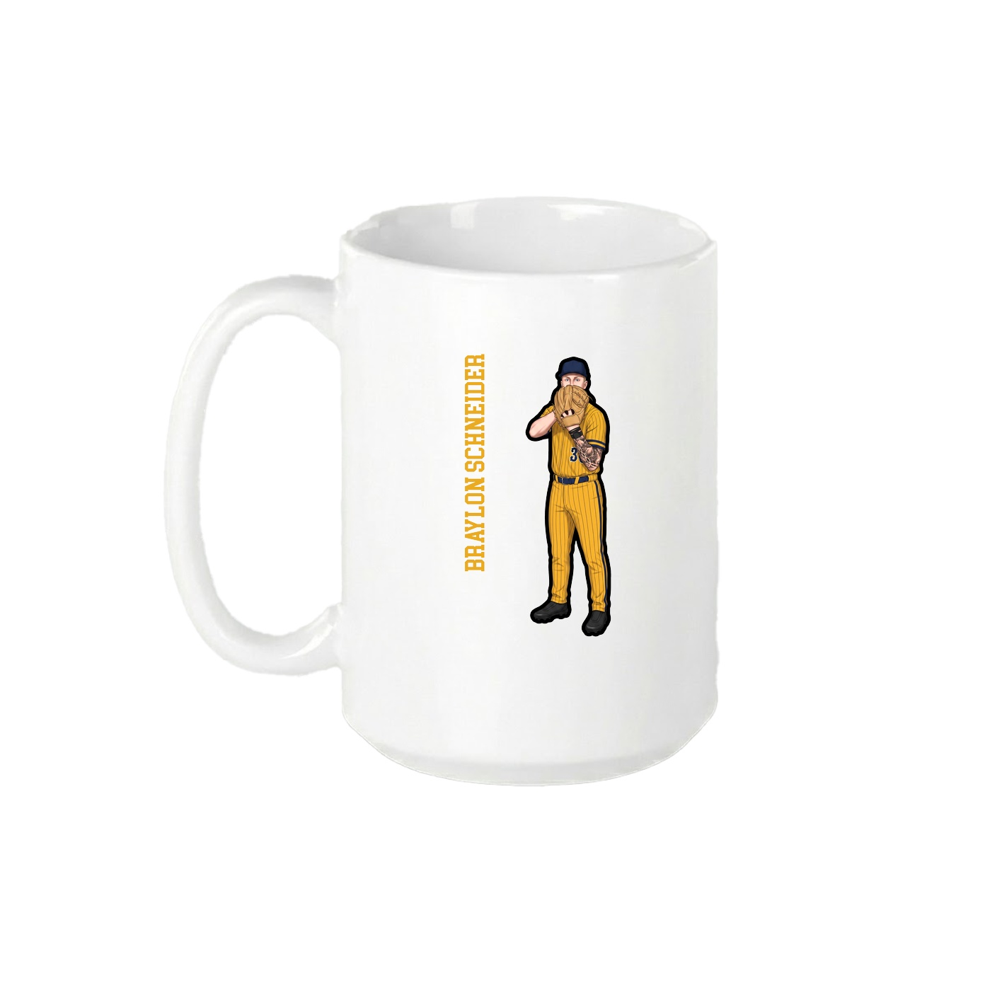 15oz Coffee Mug — Name Vertical in White