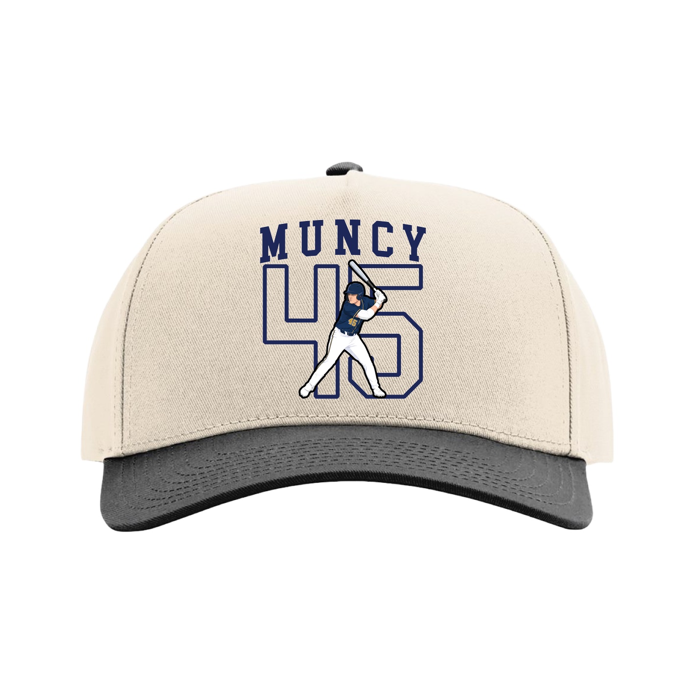 Full Fabric Five-Panel Champ Cap — Shirsey in Cream/Black