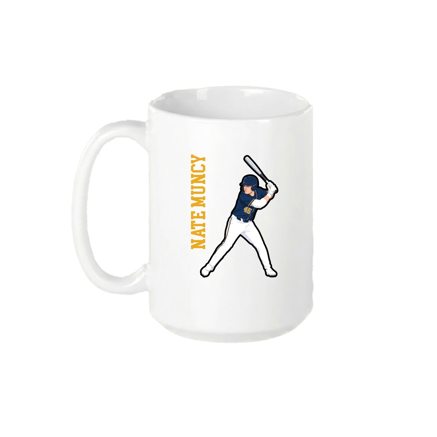 15oz Coffee Mug — Name Vertical in White
