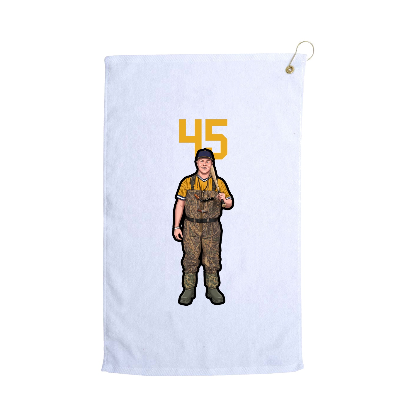 Golf Towel — Number Top in White