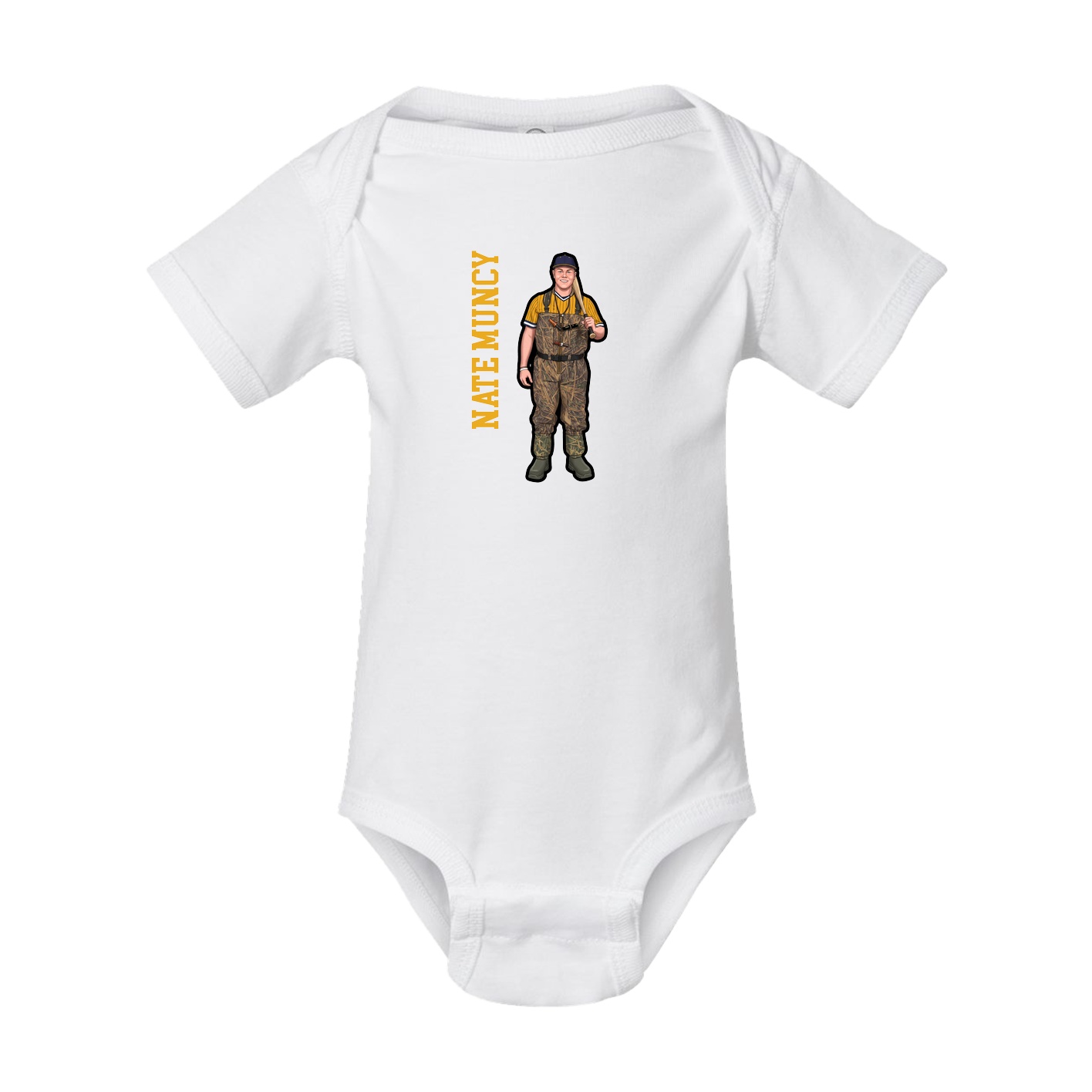Baby Onesie — Name Vertical in White