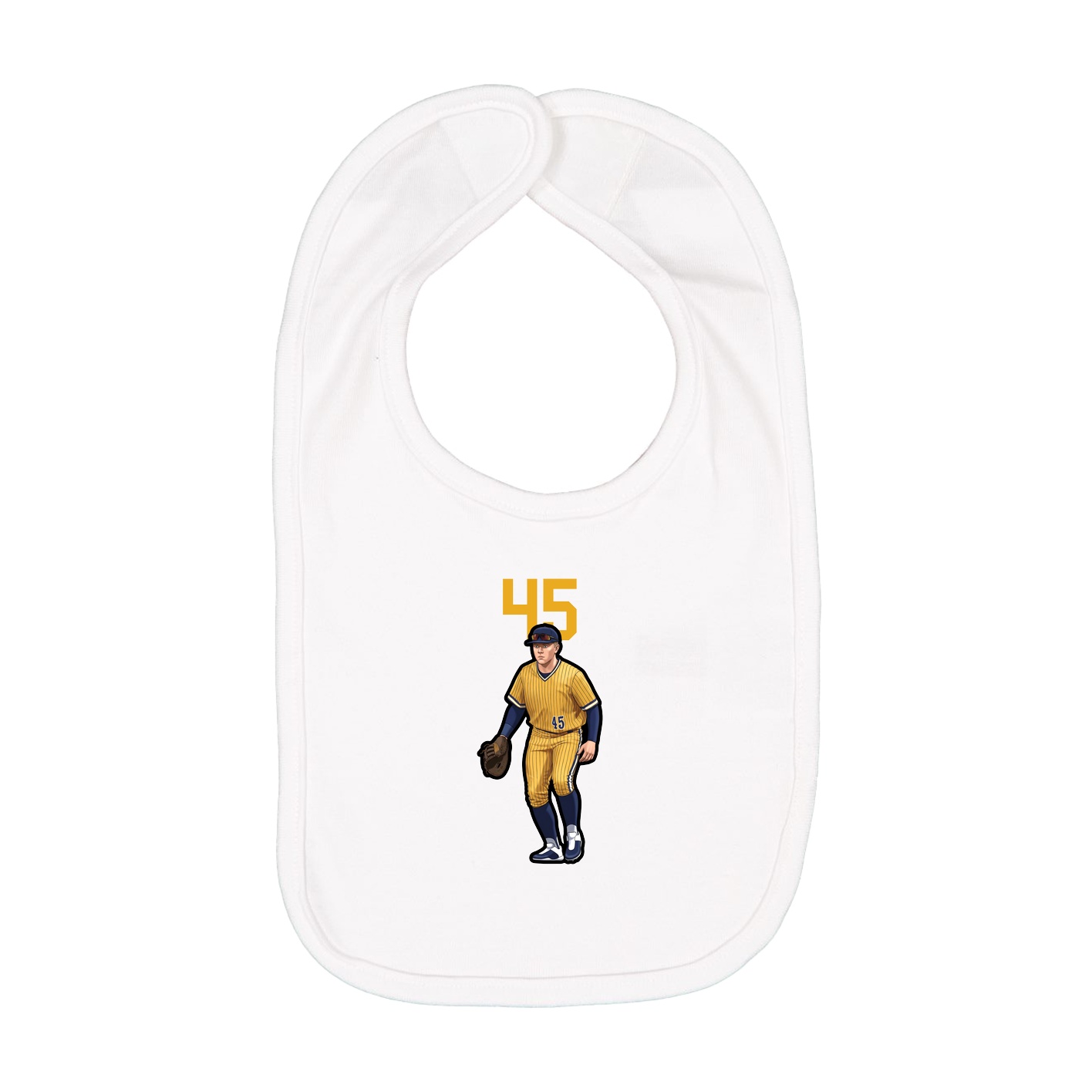 Infant Bib — Number Top in White