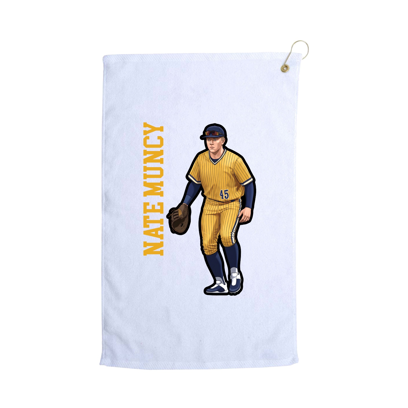 Golf Towel — Name Vertical in White