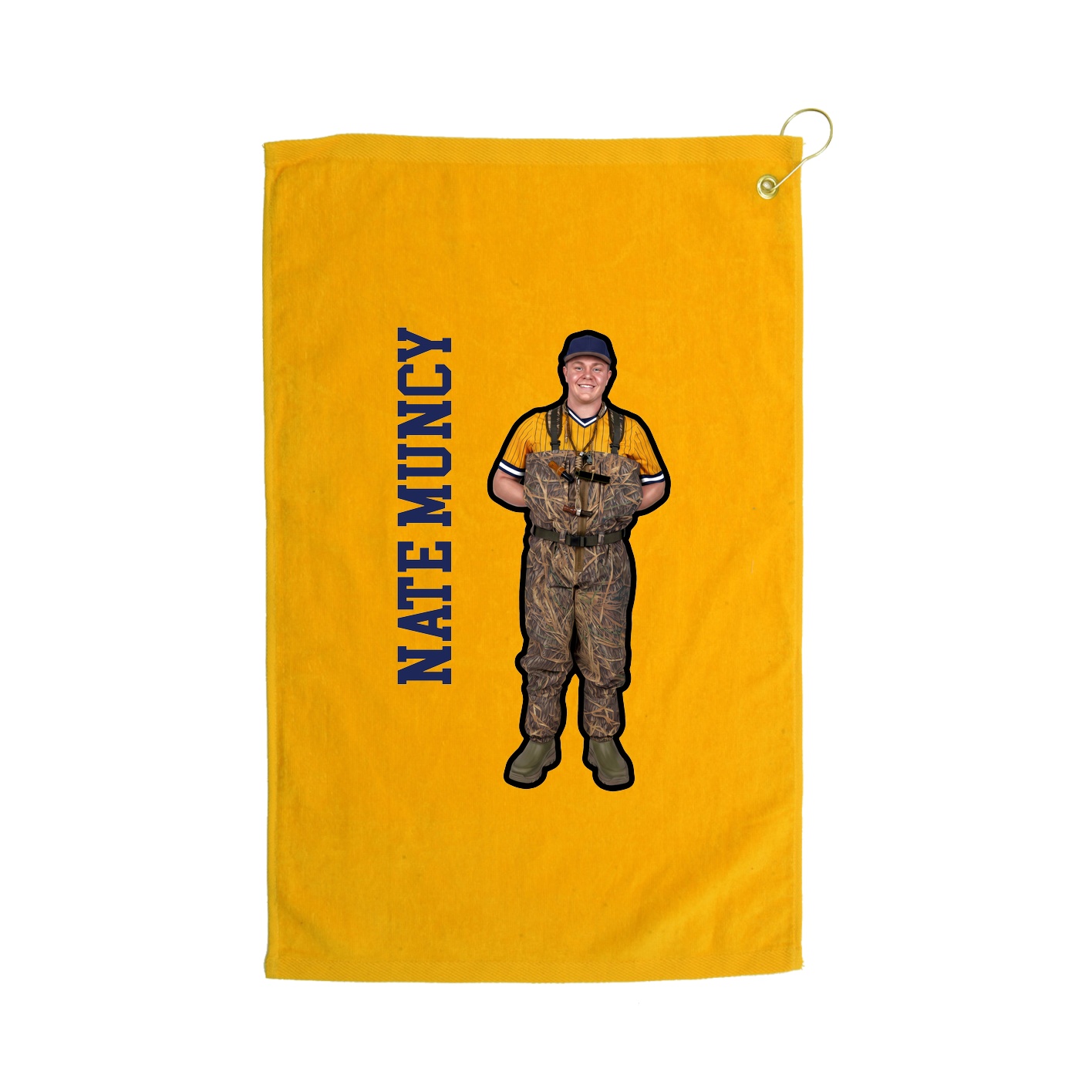 Golf Towel — Name Vertical in Gold