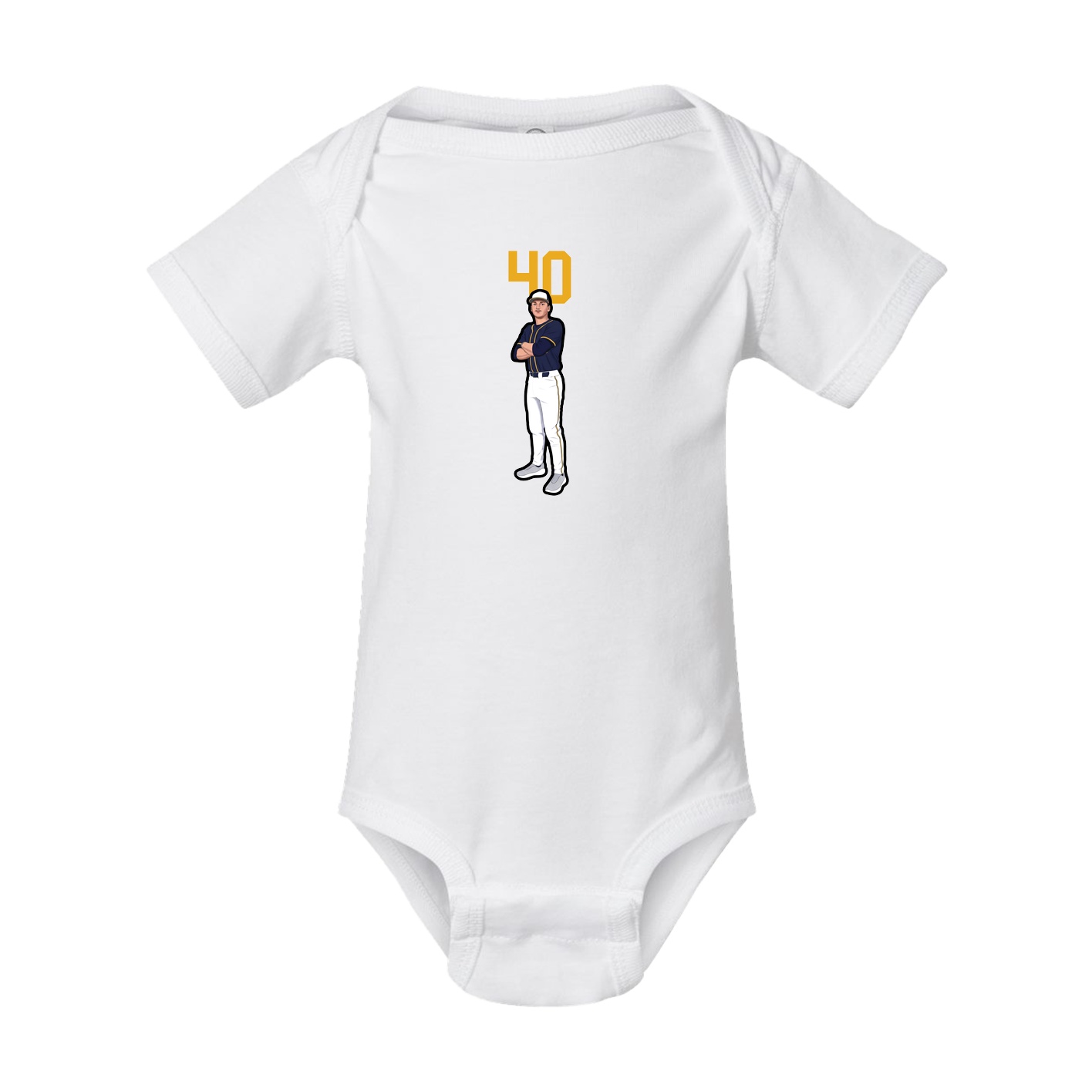 Baby Onesie — Number Top in White