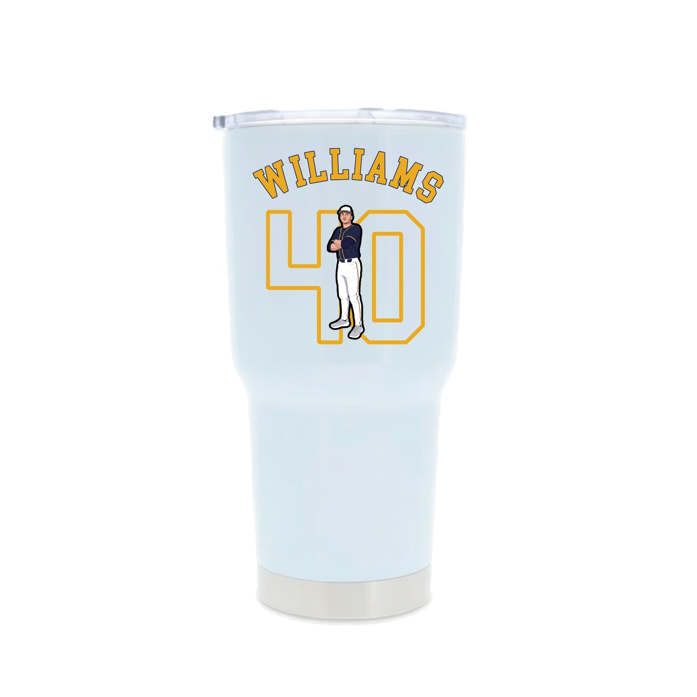 30oz Stainless Steel Tumbler — Shirsey Arch in White