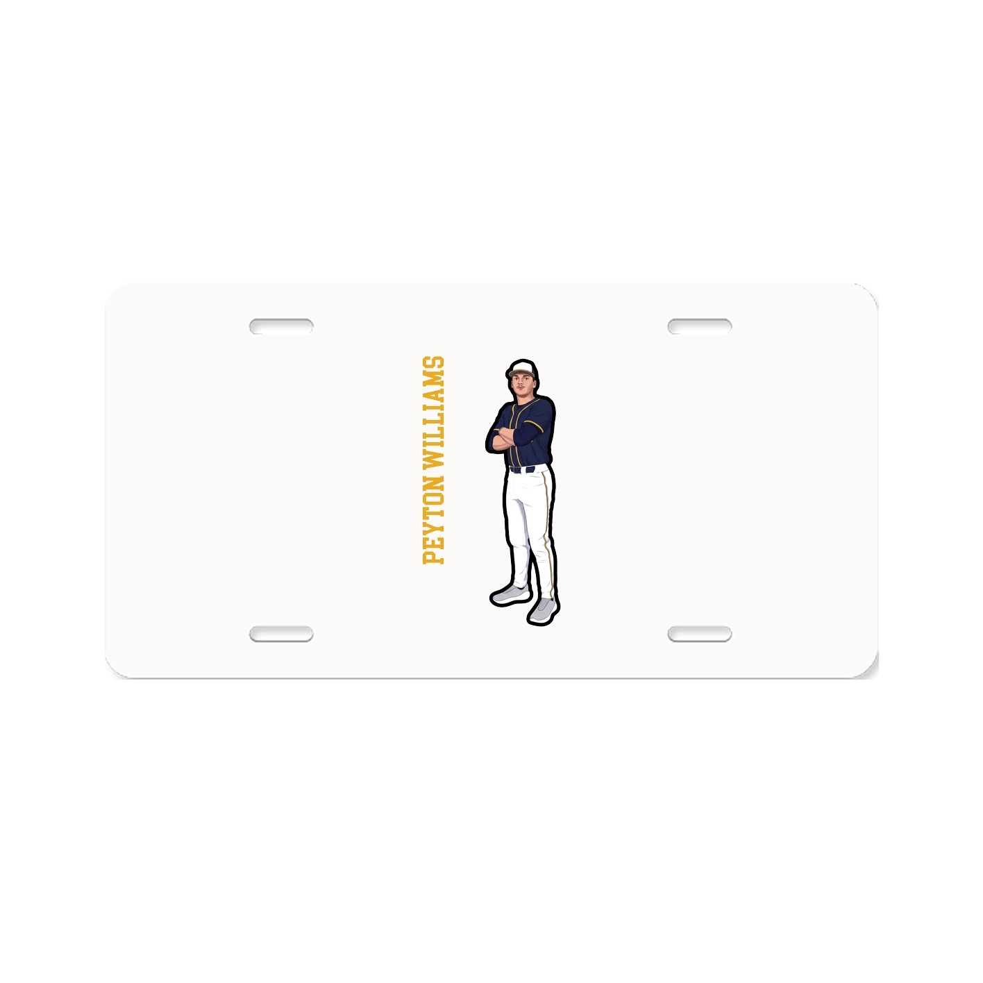 License Plate — Name Vertical in Classic