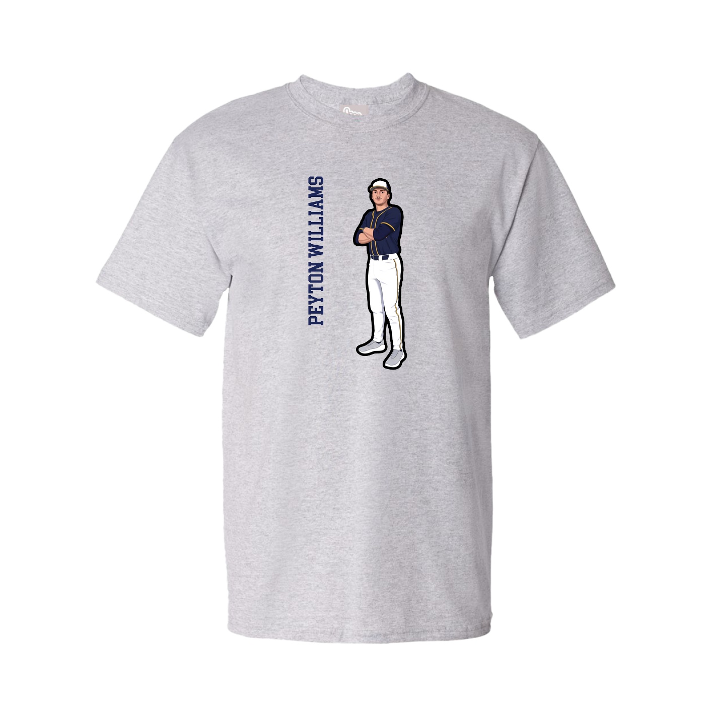 Youth Tee — Name Vertical in Grey