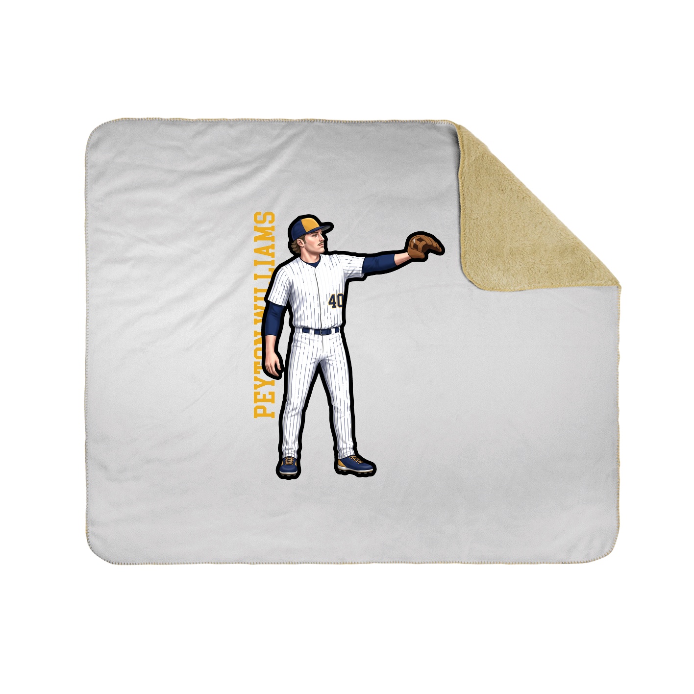Throw Blanket — Name Vertical in White