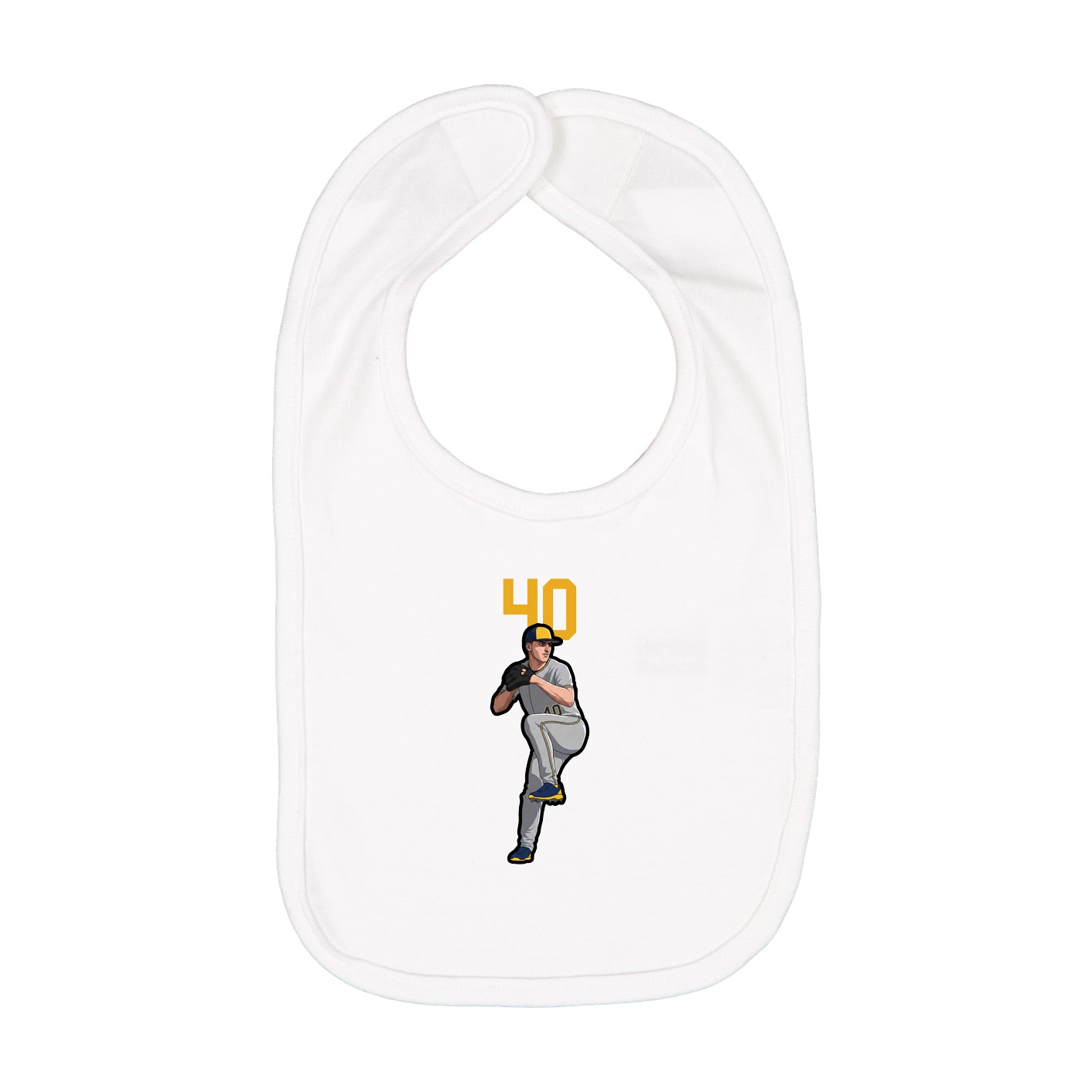 Infant Bib — Number Top in White