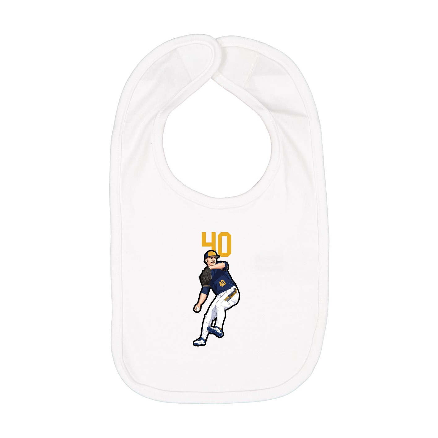 Infant Bib — Number Top in White
