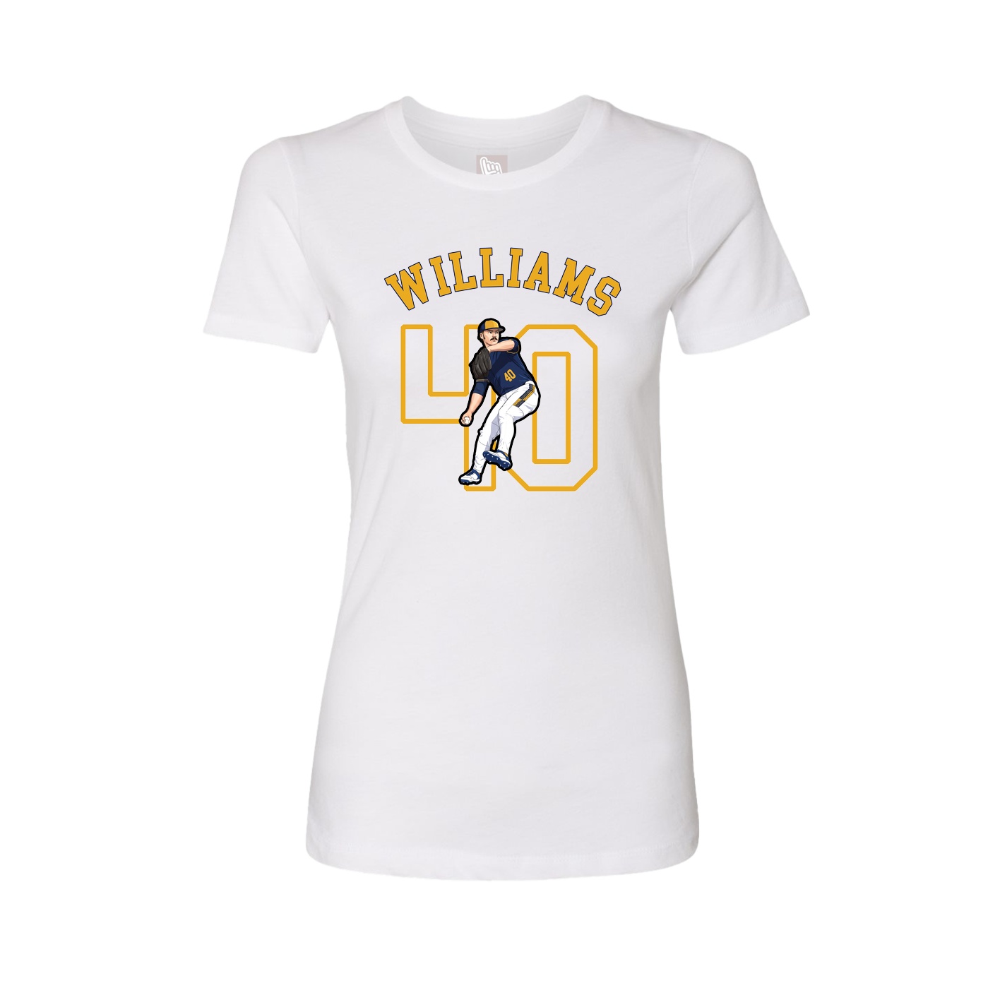 Fitted Women's Tee — Shirsey Arch in White