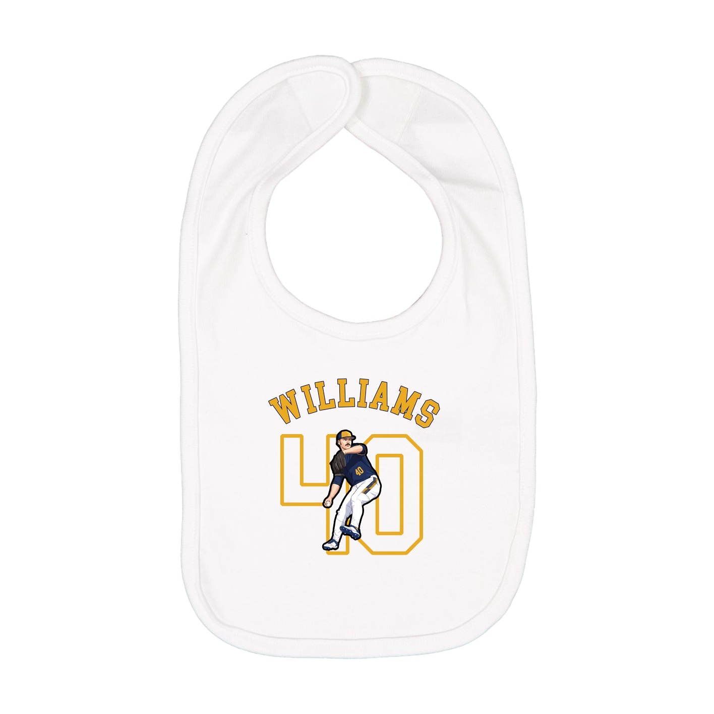 Infant Bib — Shirsey Arch in White