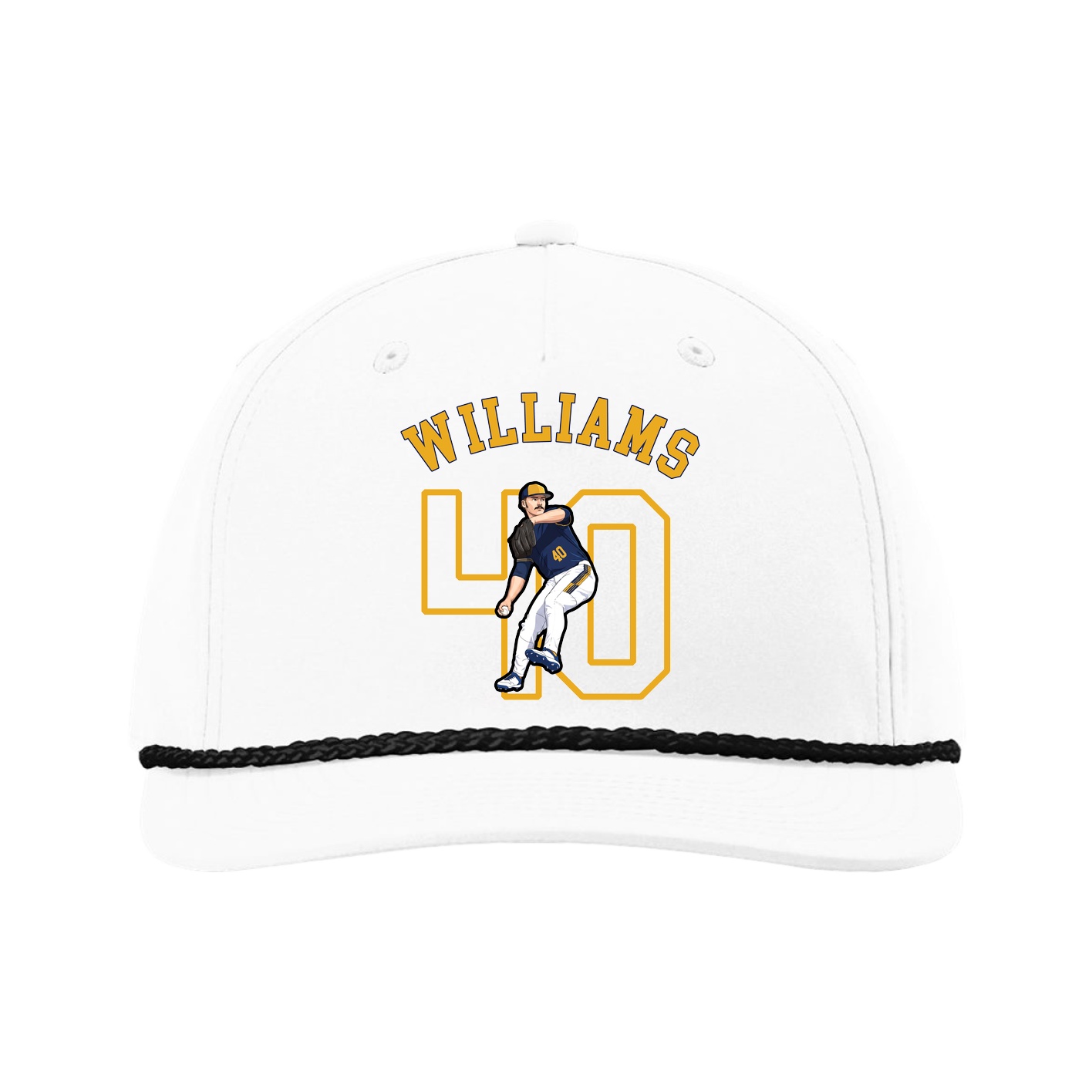 Five-Panel Classic Rope Cap — Shirsey Arch in White