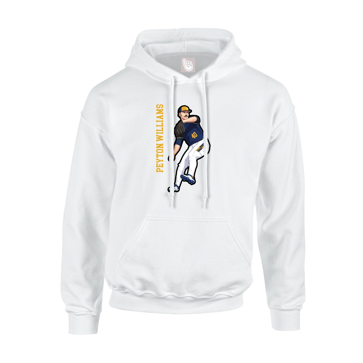 Youth Hoodie — Name Vertical in White