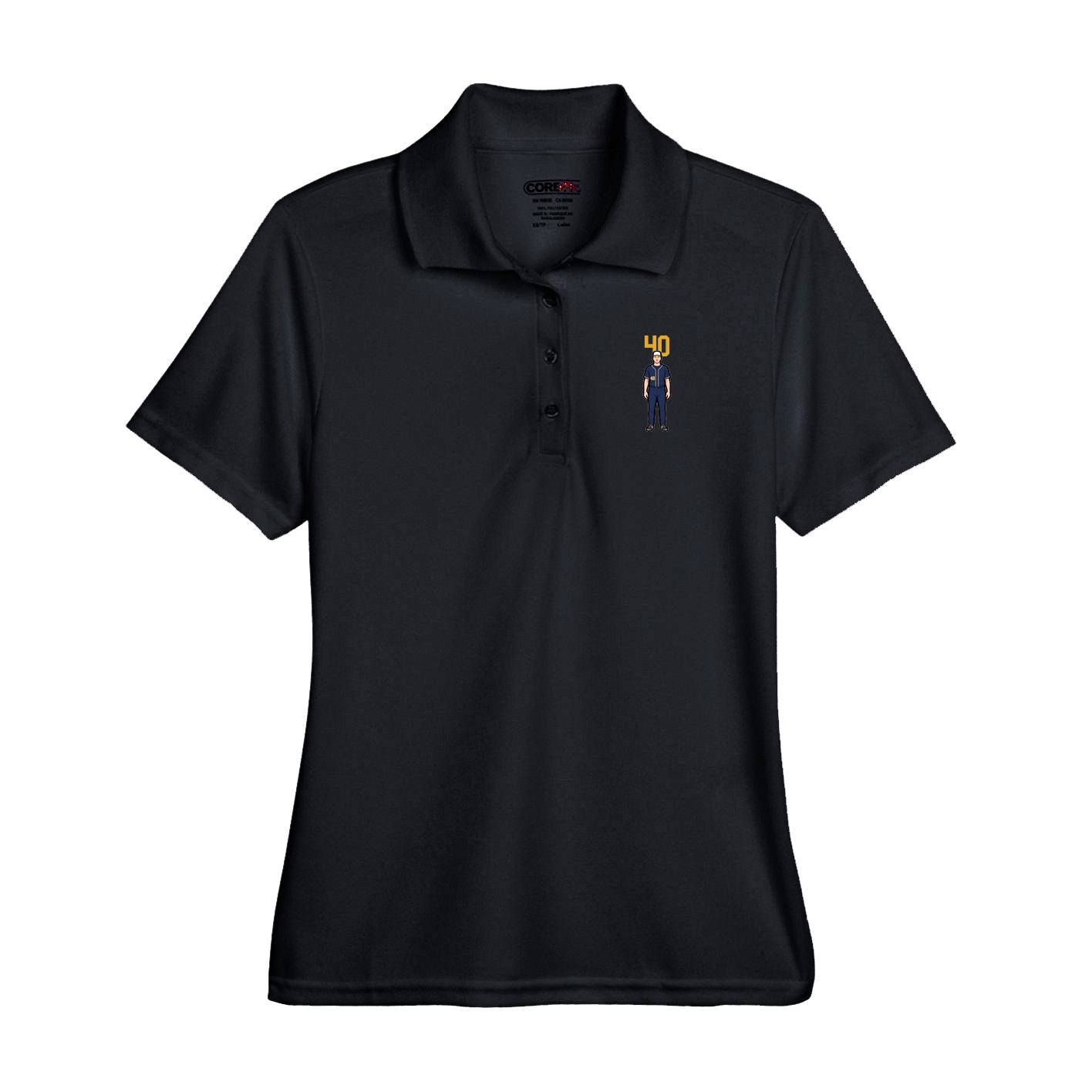 Performance Polo — Number Top in Black