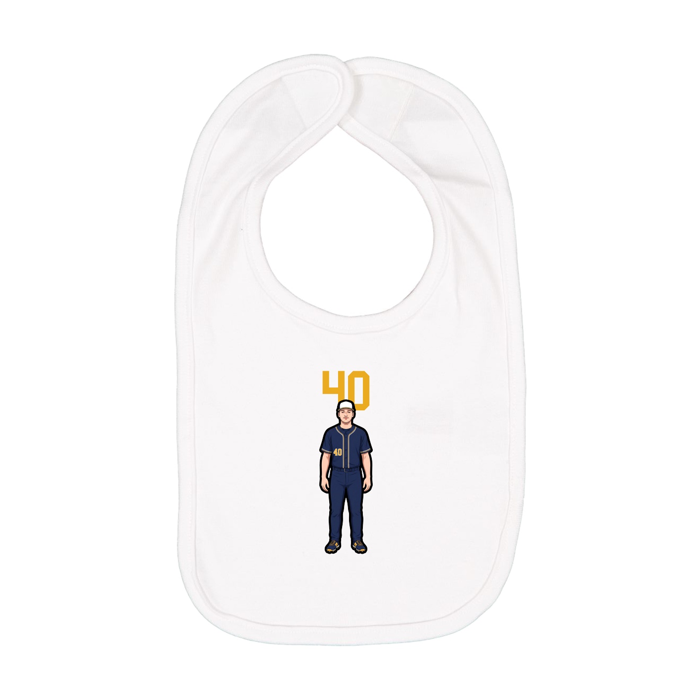 Infant Bib — Number Top in White