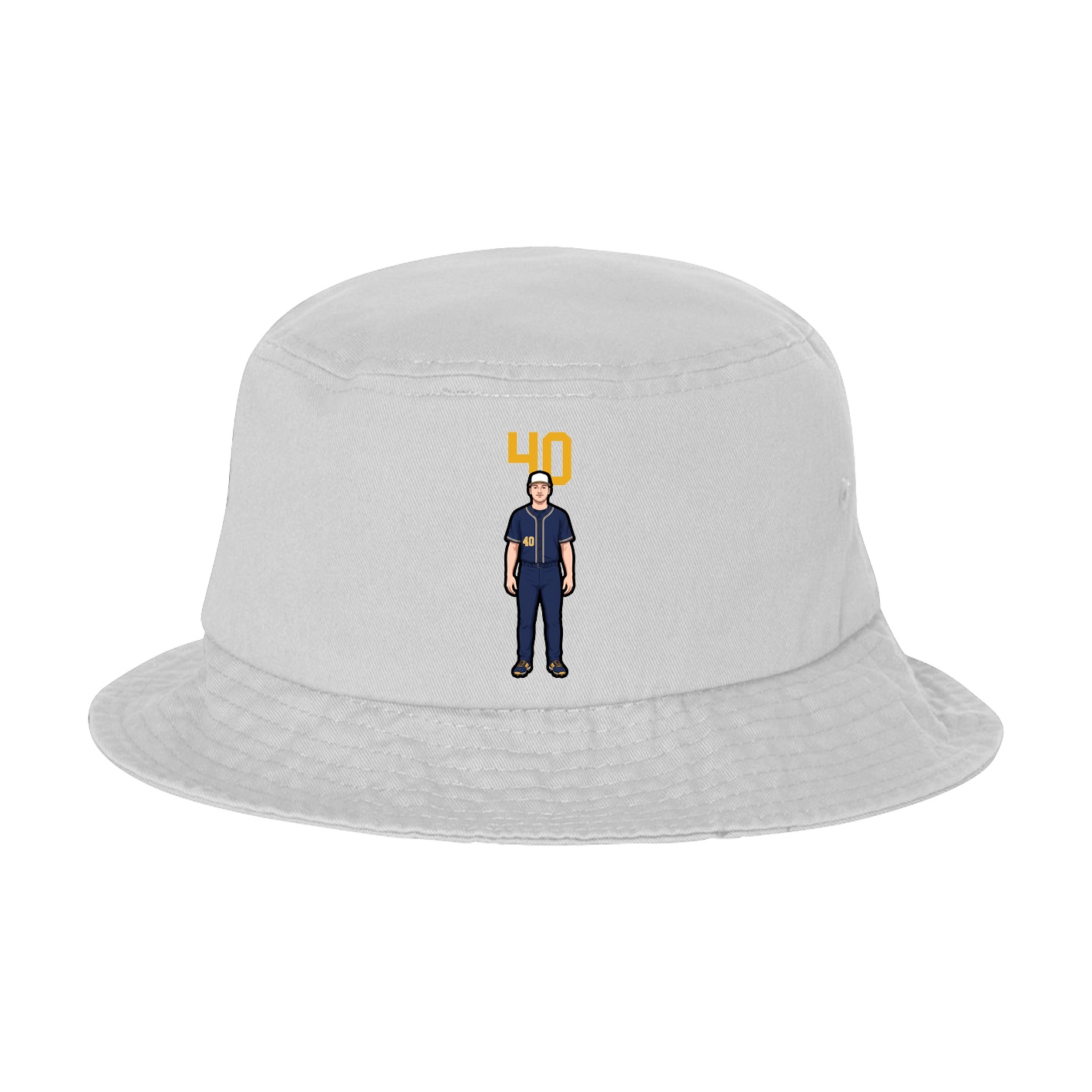 Bucket Cap — Number Top in White