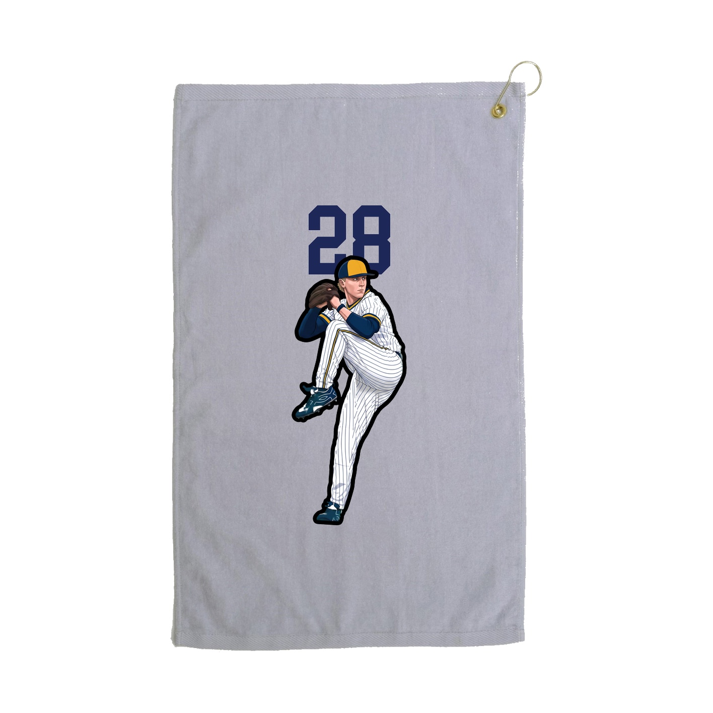 Golf Towel — Number Top in Grey