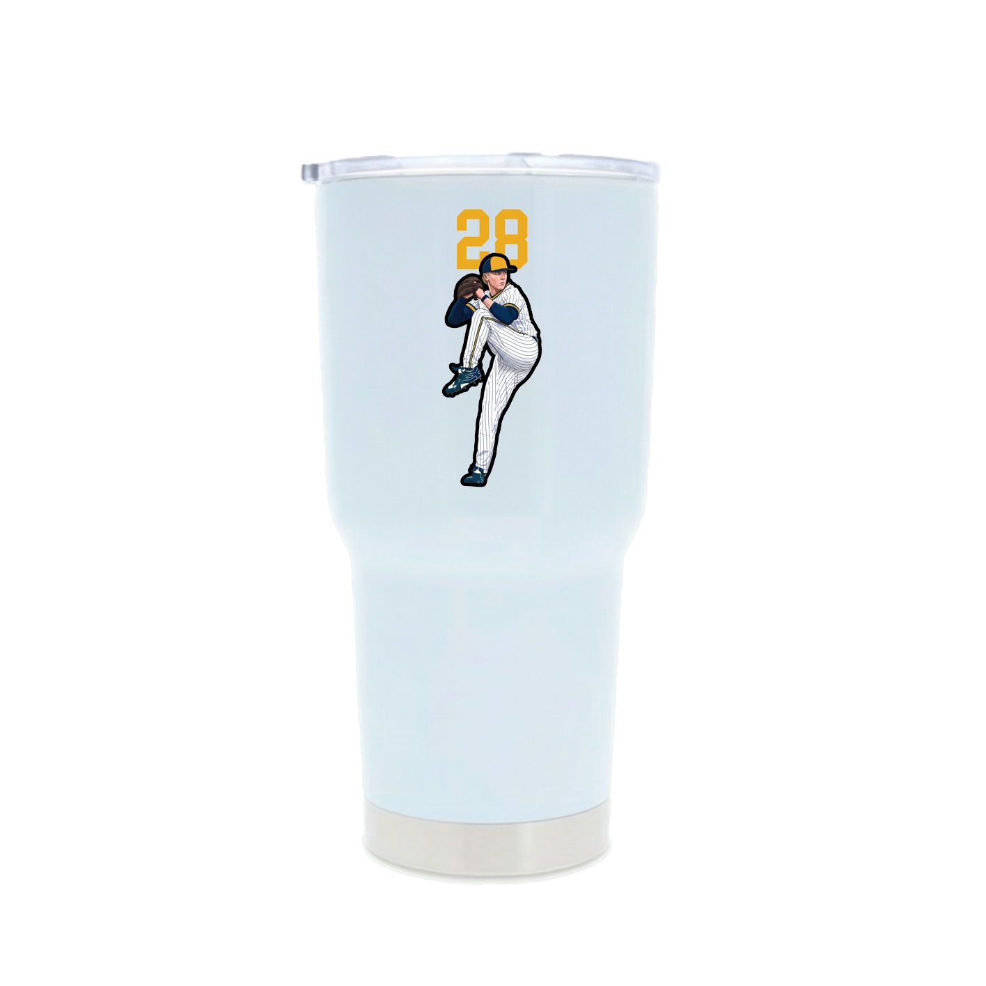 30oz Stainless Steel Tumbler — Number Top in White