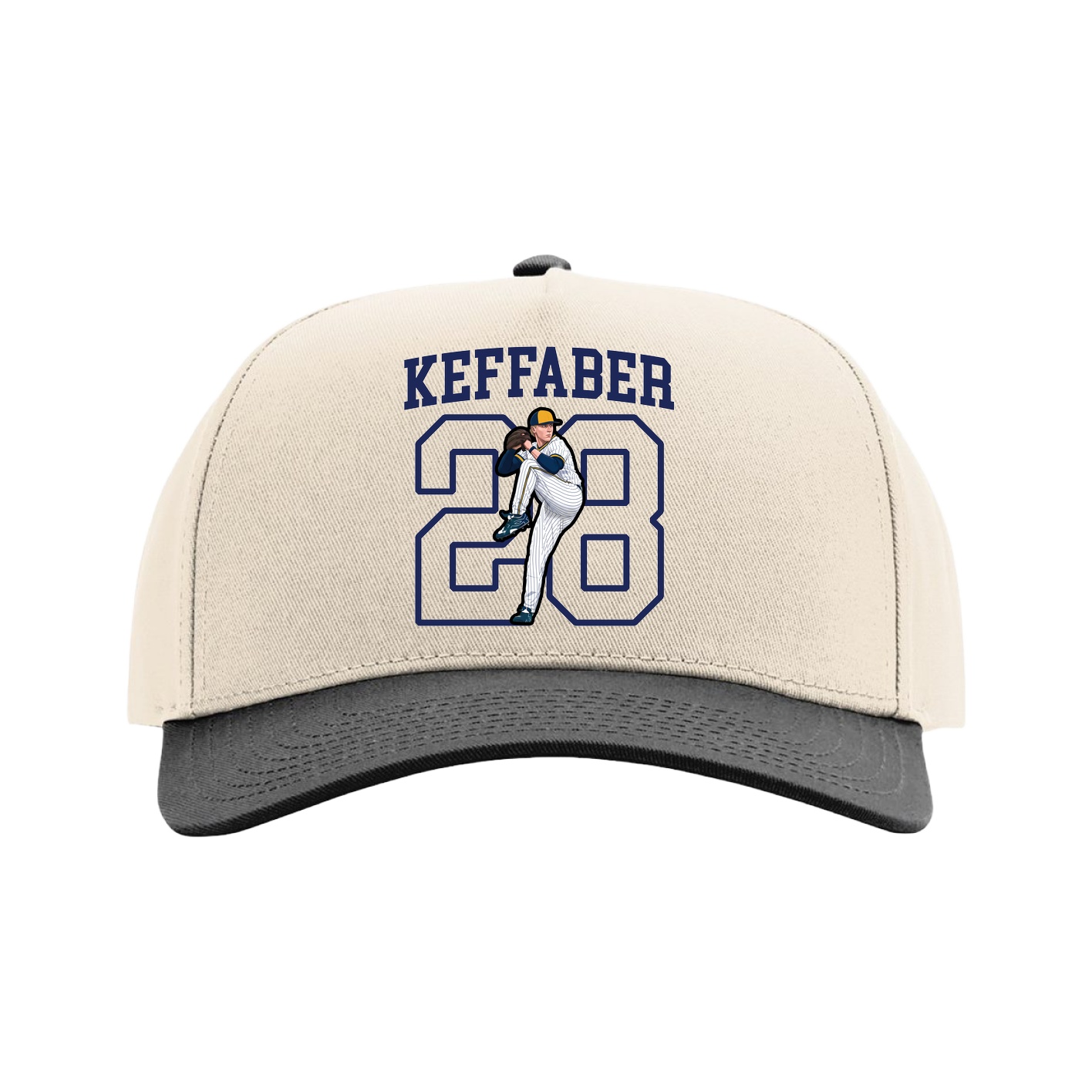 Full Fabric Five-Panel Champ Cap — Shirsey in Cream/Black