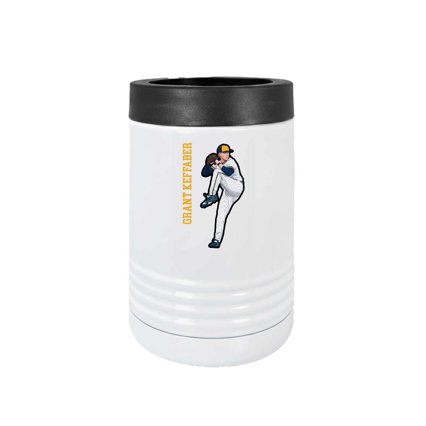 Beverage Holder — Name Vertical in White