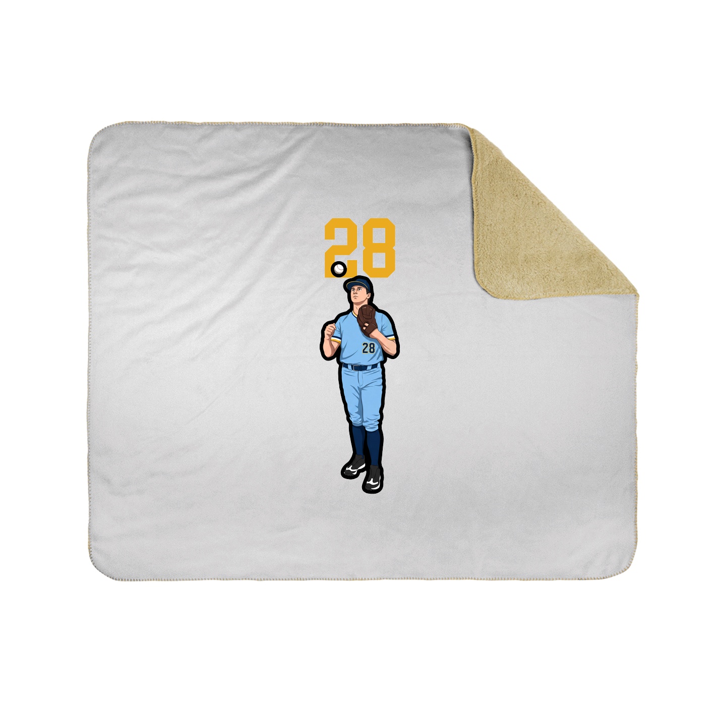 Throw Blanket — Number Top in White