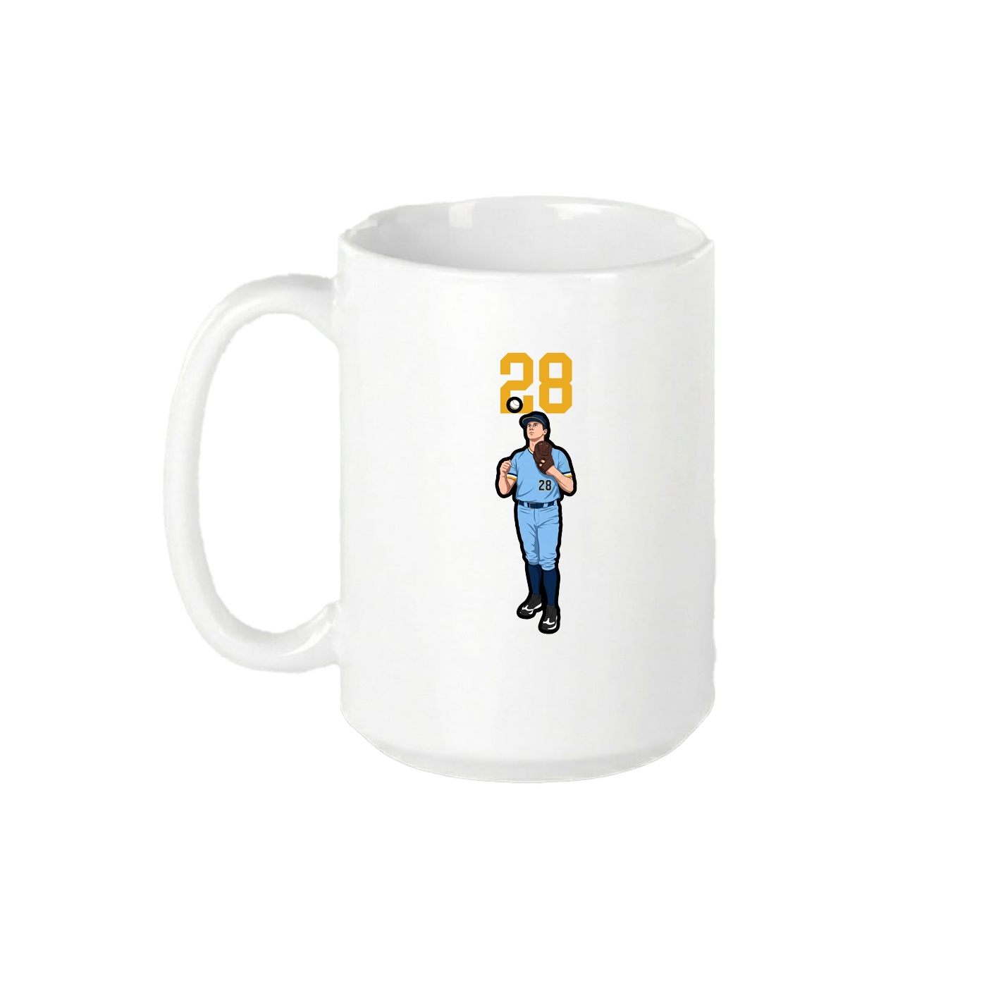 15oz Coffee Mug — Number Top in White