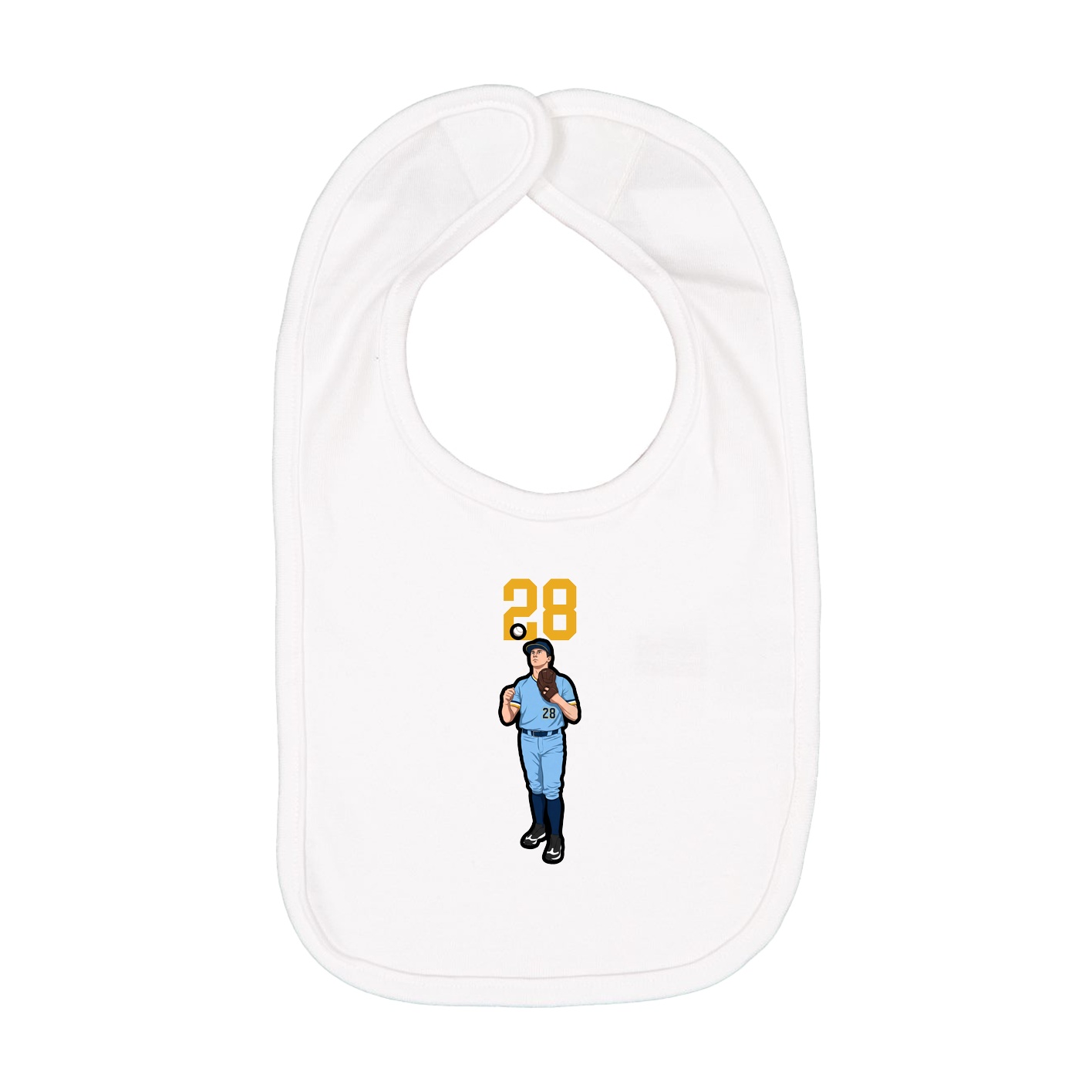 Infant Bib — Number Top in White