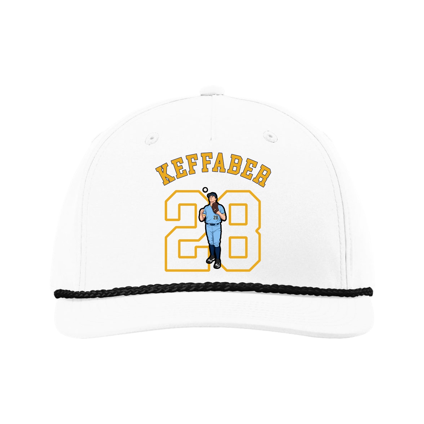 Five-Panel Classic Rope Cap — Shirsey Arch in White