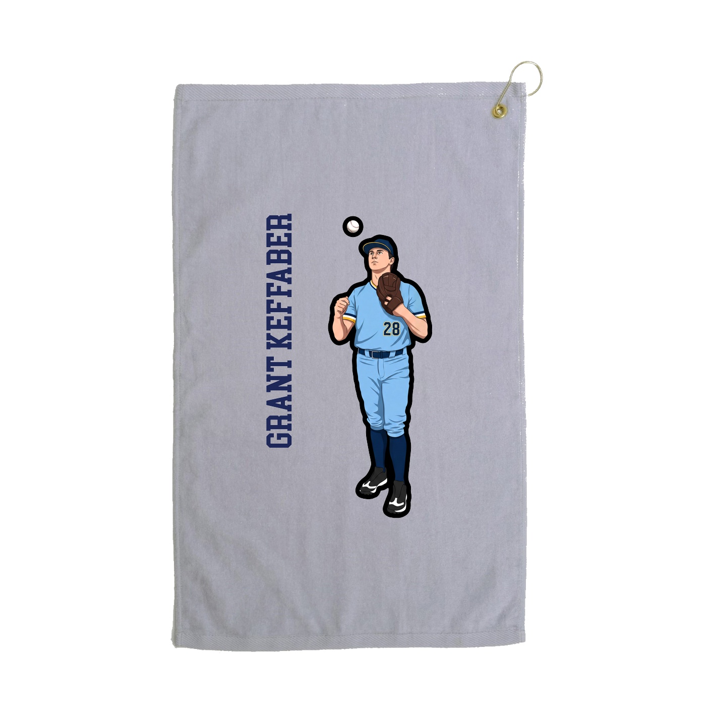 Golf Towel — Name Vertical in Grey