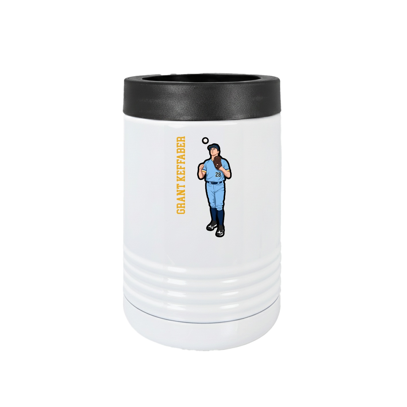 Beverage Holder — Name Vertical in White