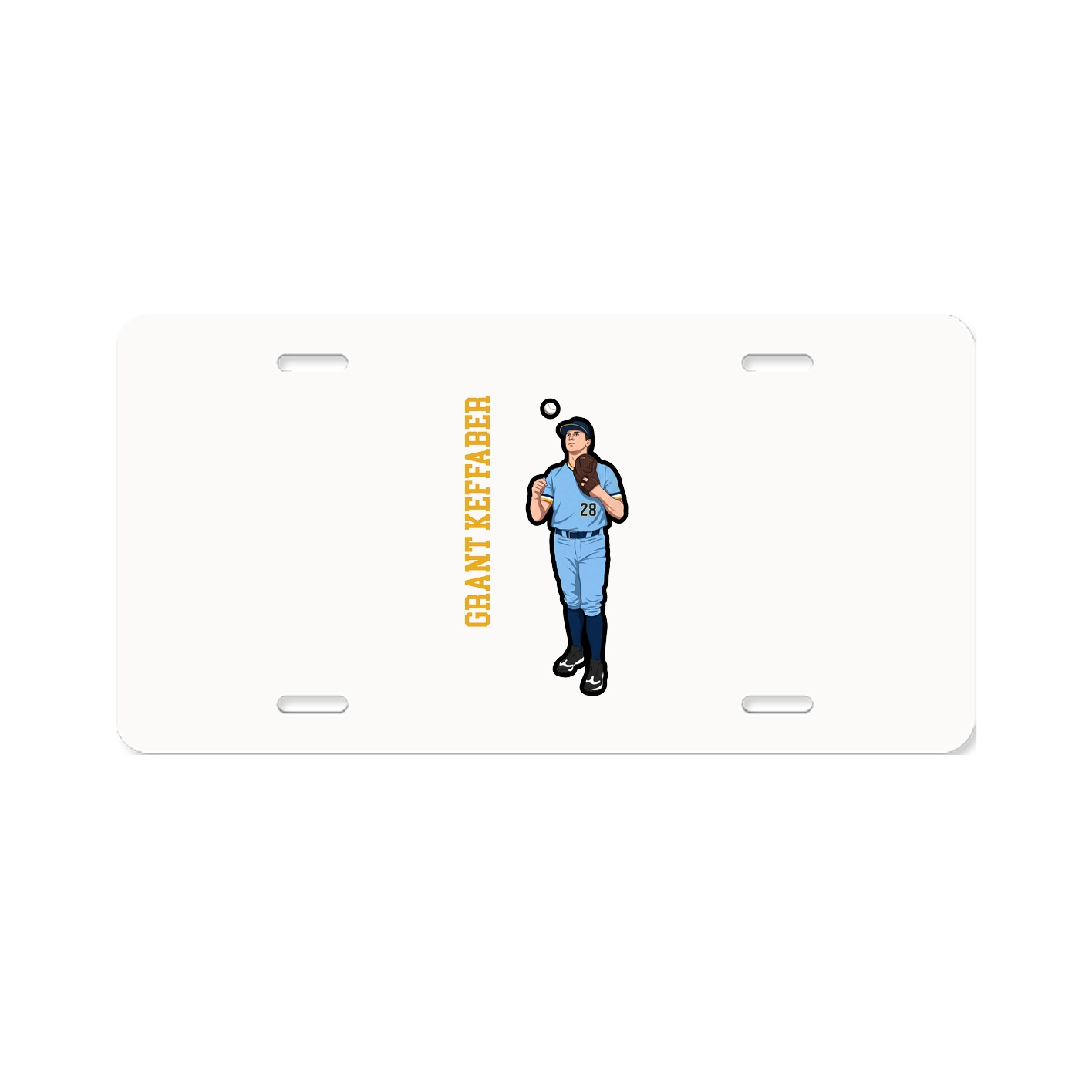 License Plate — Name Vertical in Classic