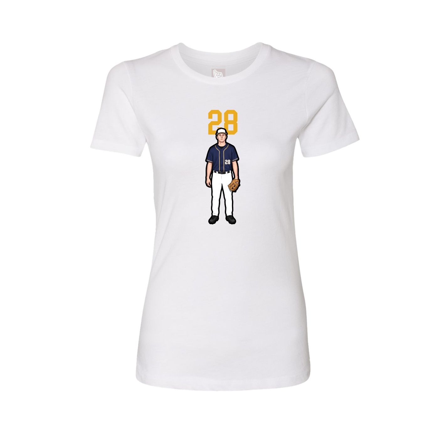 Womens Tee — Number Top in White