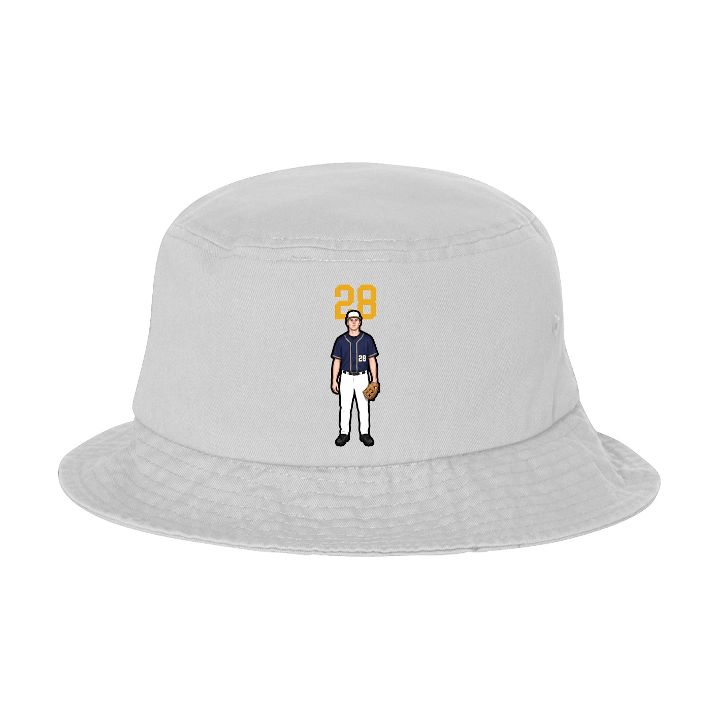 Bucket Cap — Number Top in White