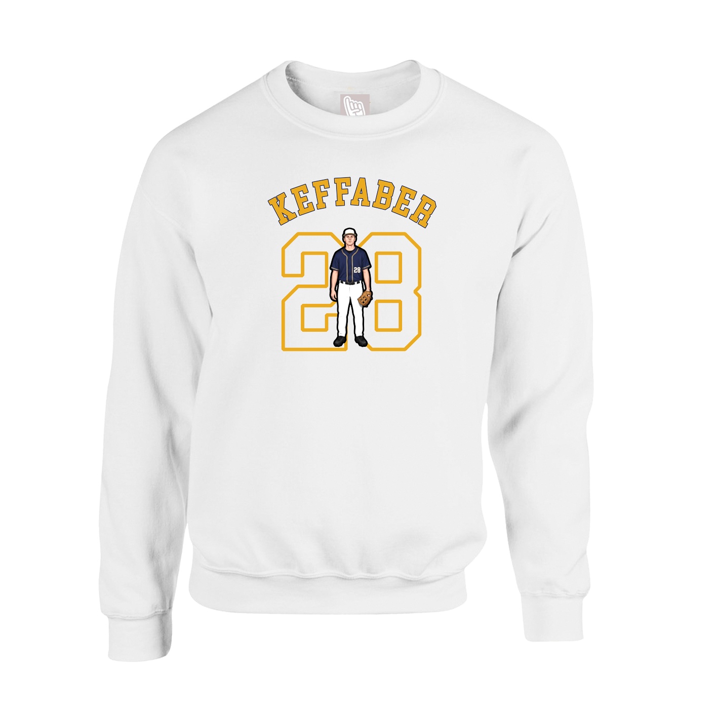 Fleece Crew — Shirsey Arch in White