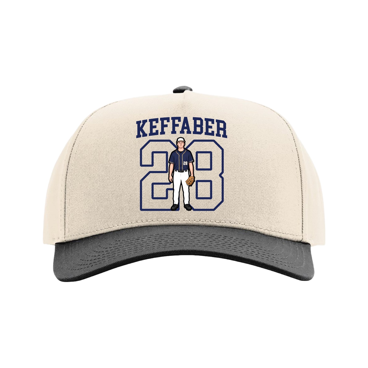 Full Fabric Five-Panel Champ Cap — Shirsey in Cream/Black