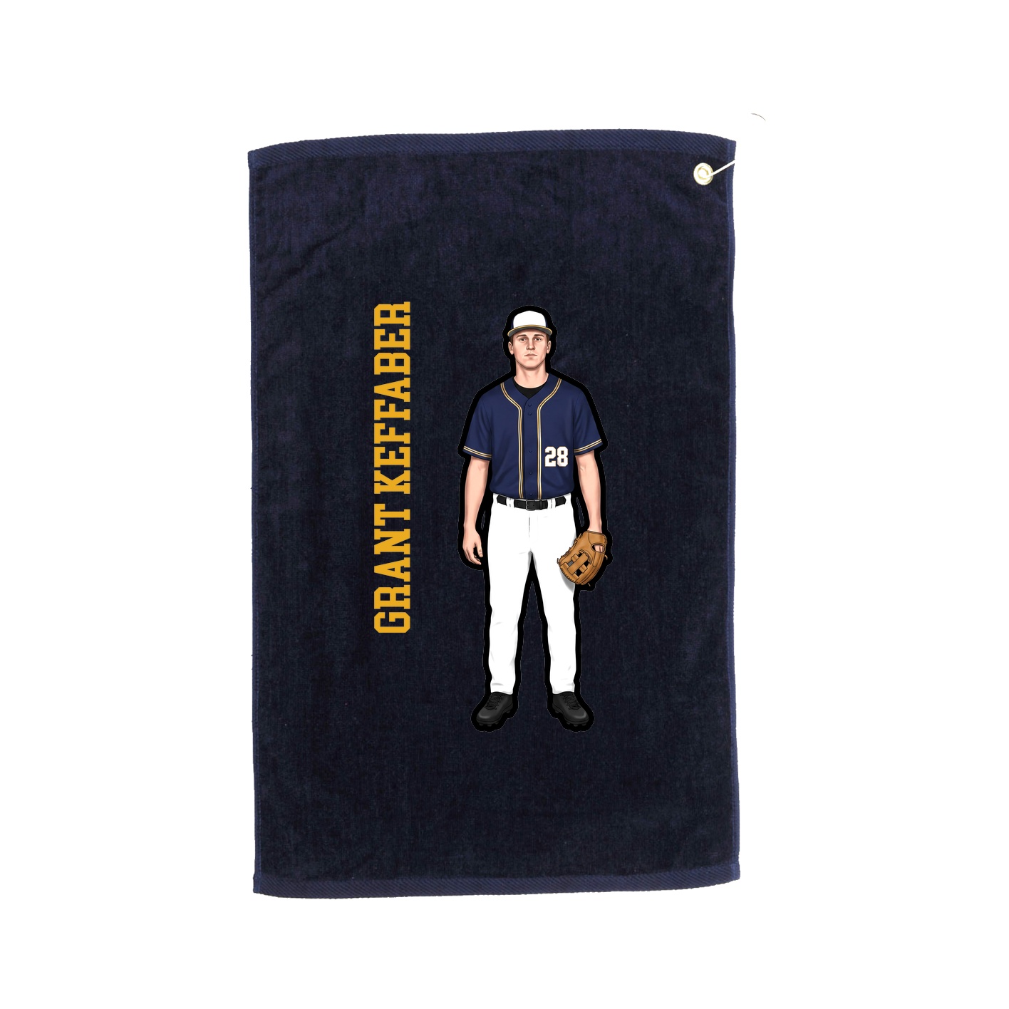 Golf Towel — Name Vertical in Navy