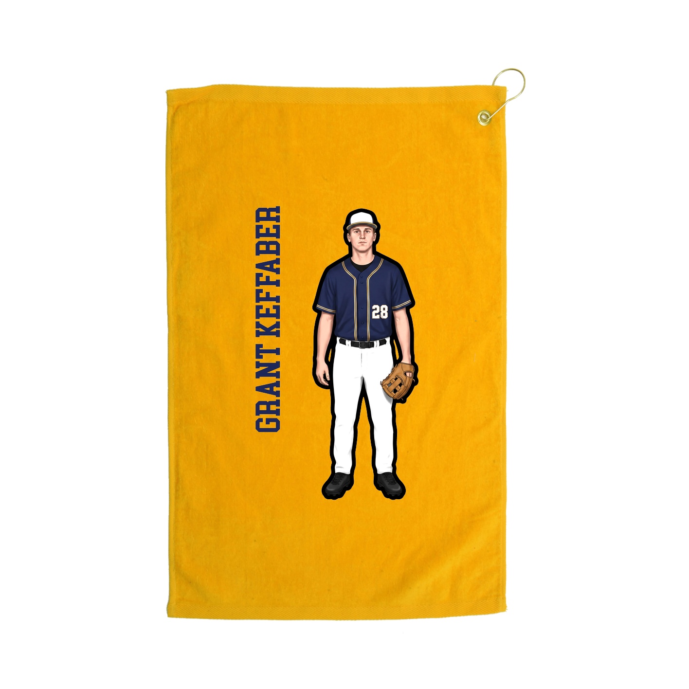 Golf Towel — Name Vertical in Gold