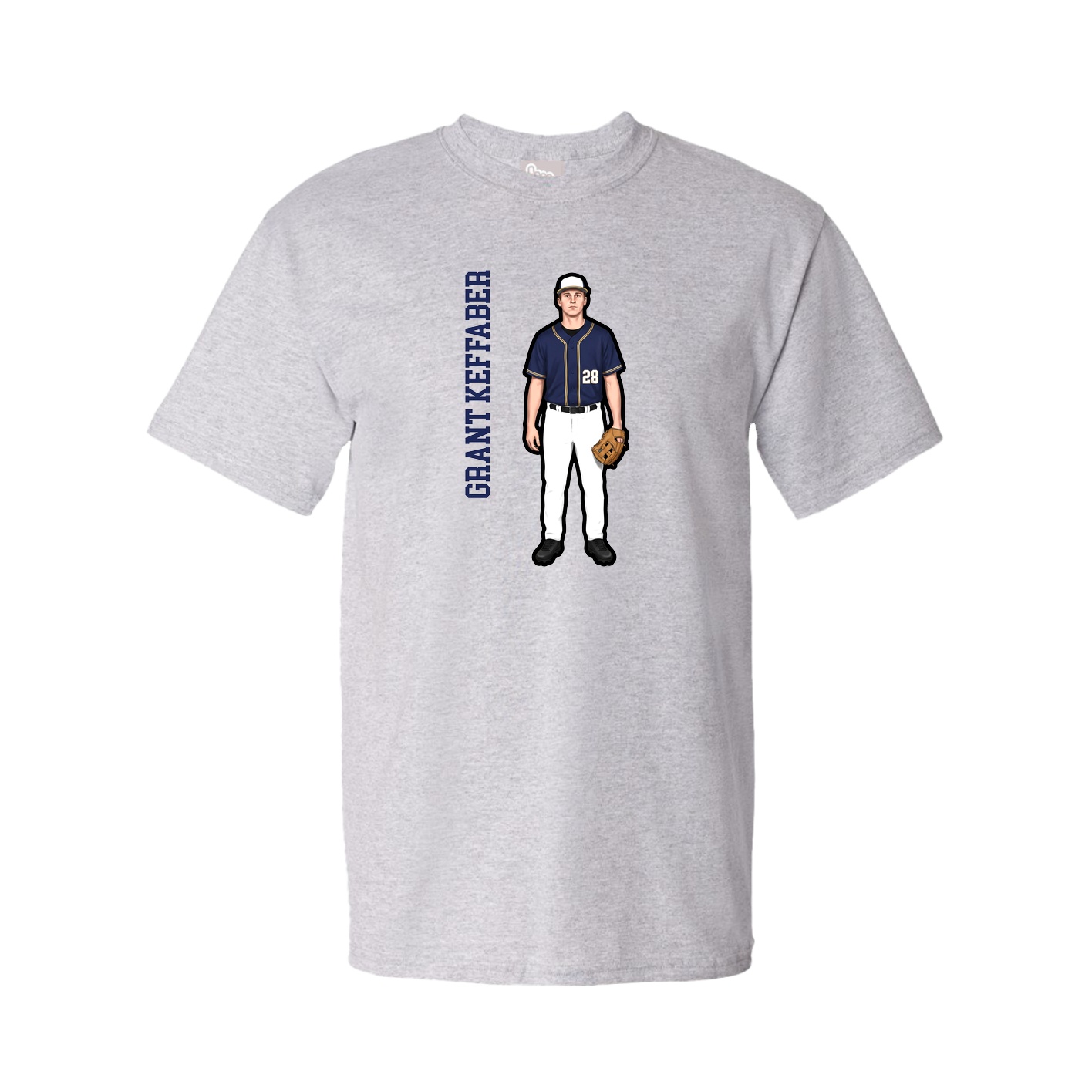 Tee — Name Vertical in Grey