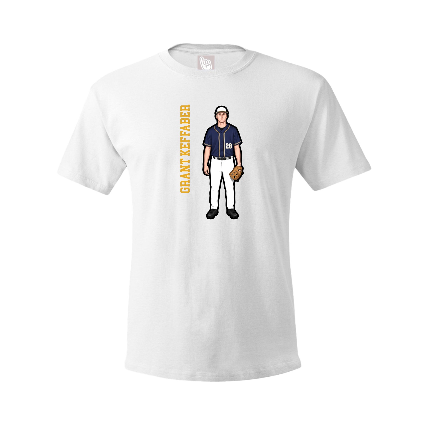 Tee — Name Vertical in White