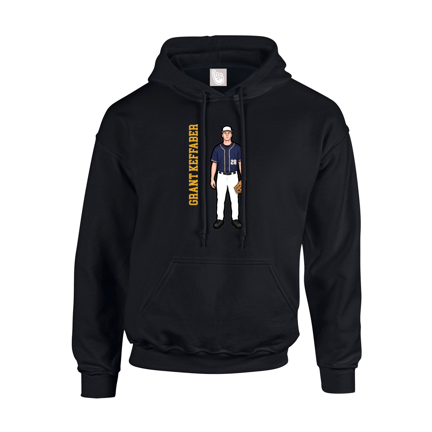 Youth Hoodie — Name Vertical in Black