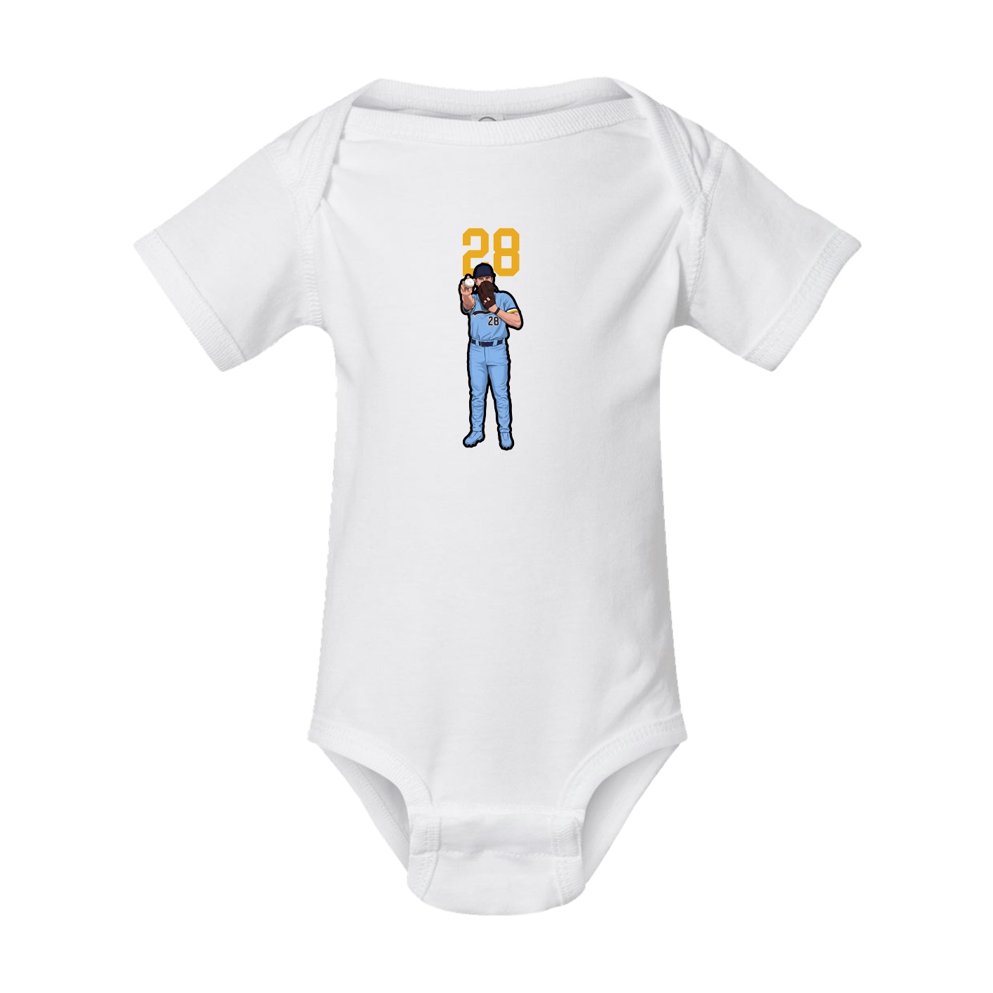 Baby Onesie — Number Top in White