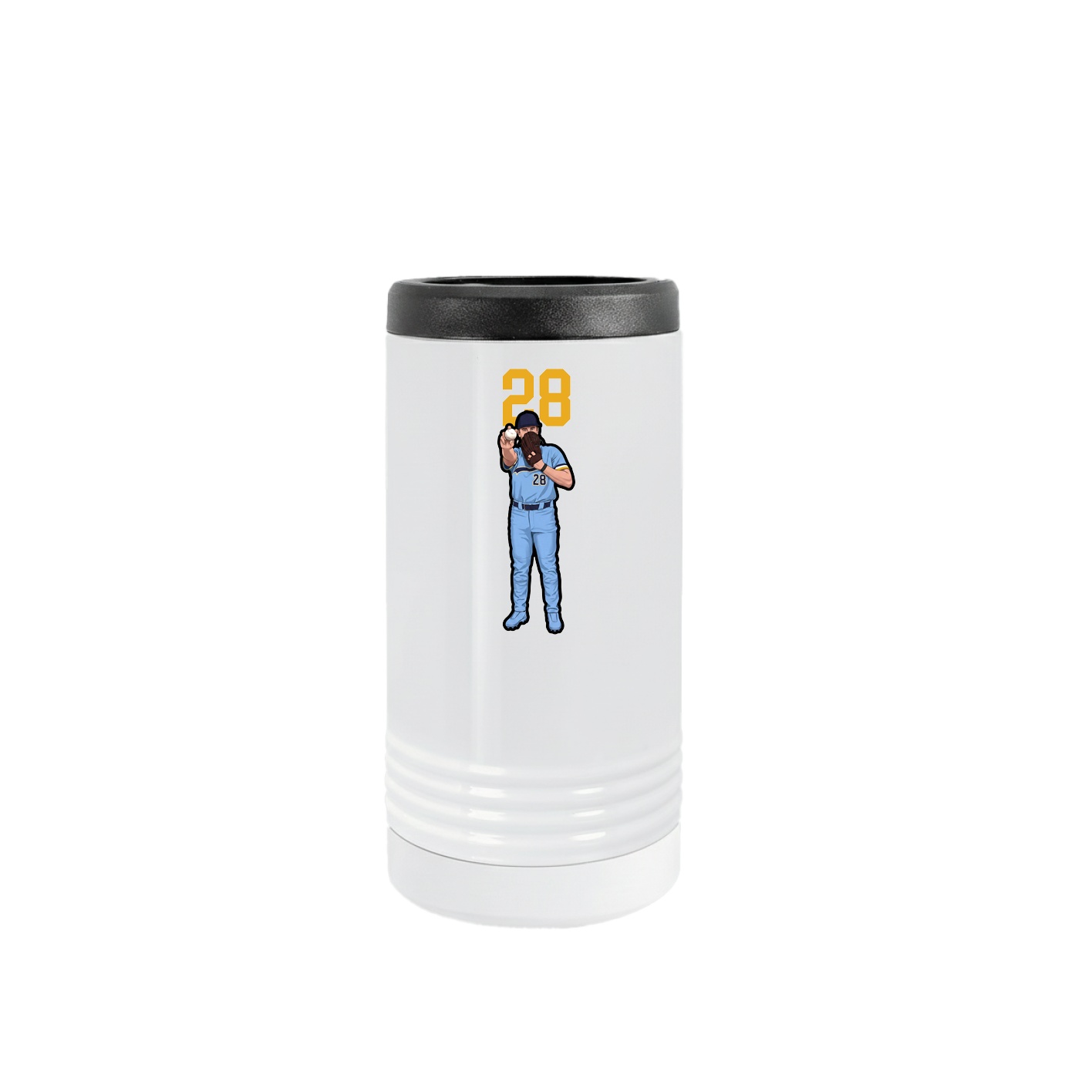 Slim Beverage Holder — Number Top in White
