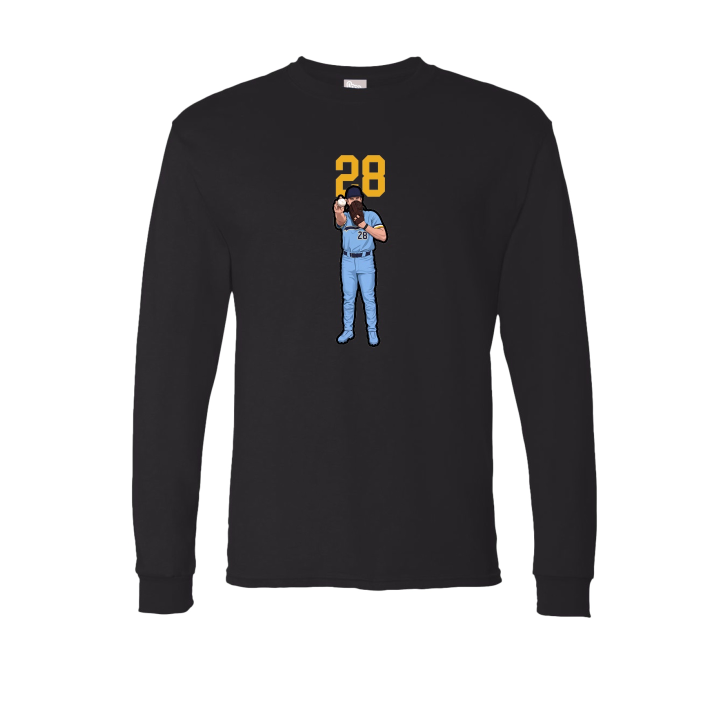 Long Sleeve Tee — Number Top in Black