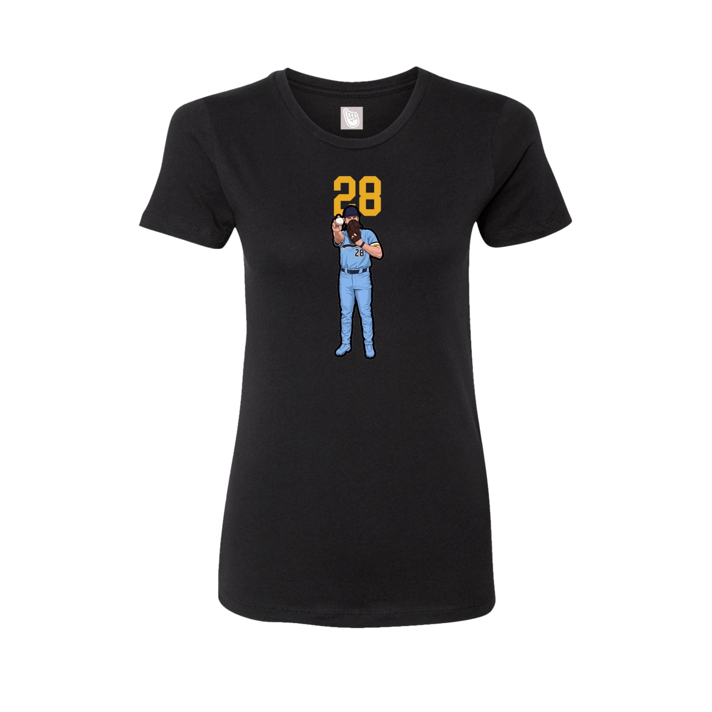 Fitted Women's Tee — Number Top in Black