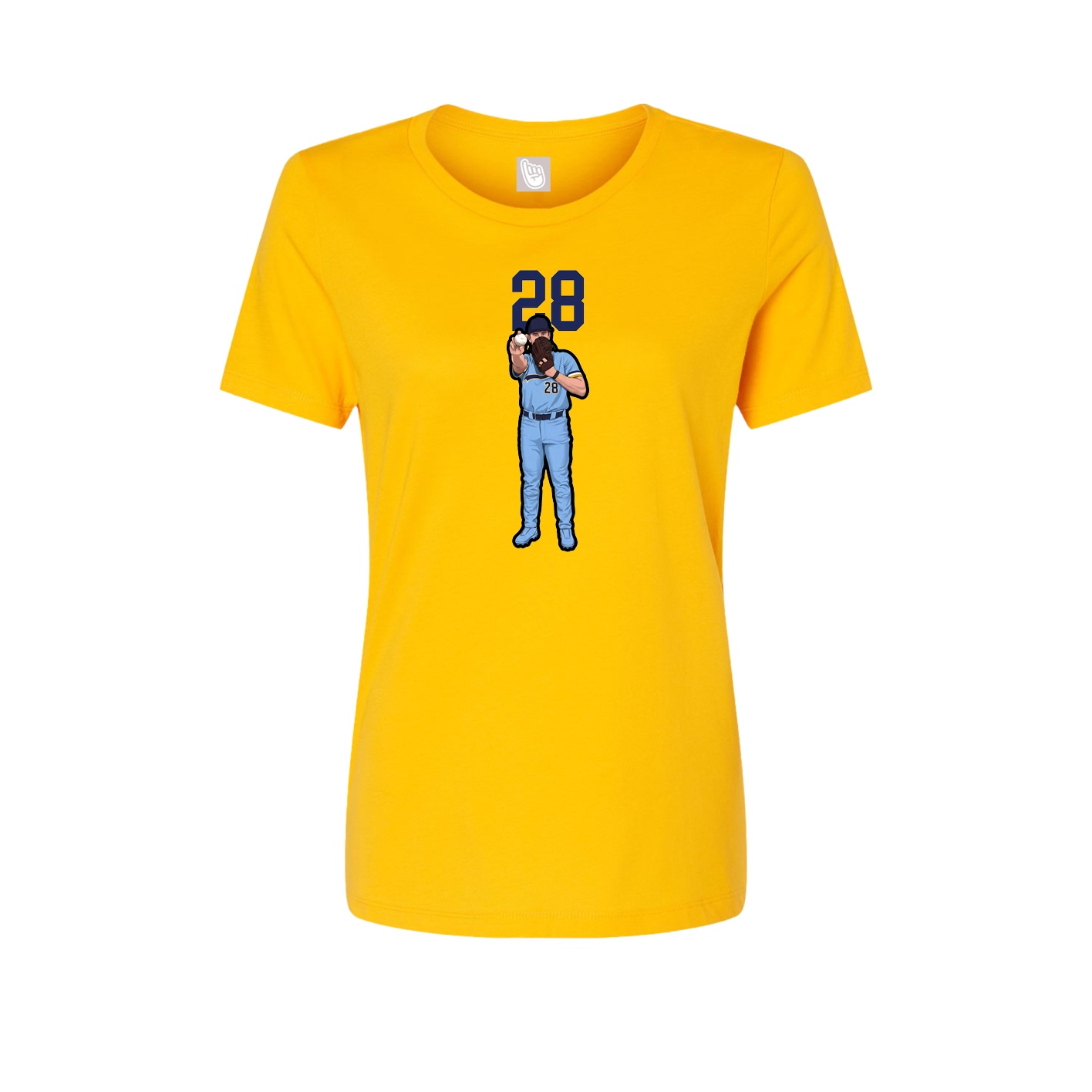 Womens Tee — Number Top in Gold