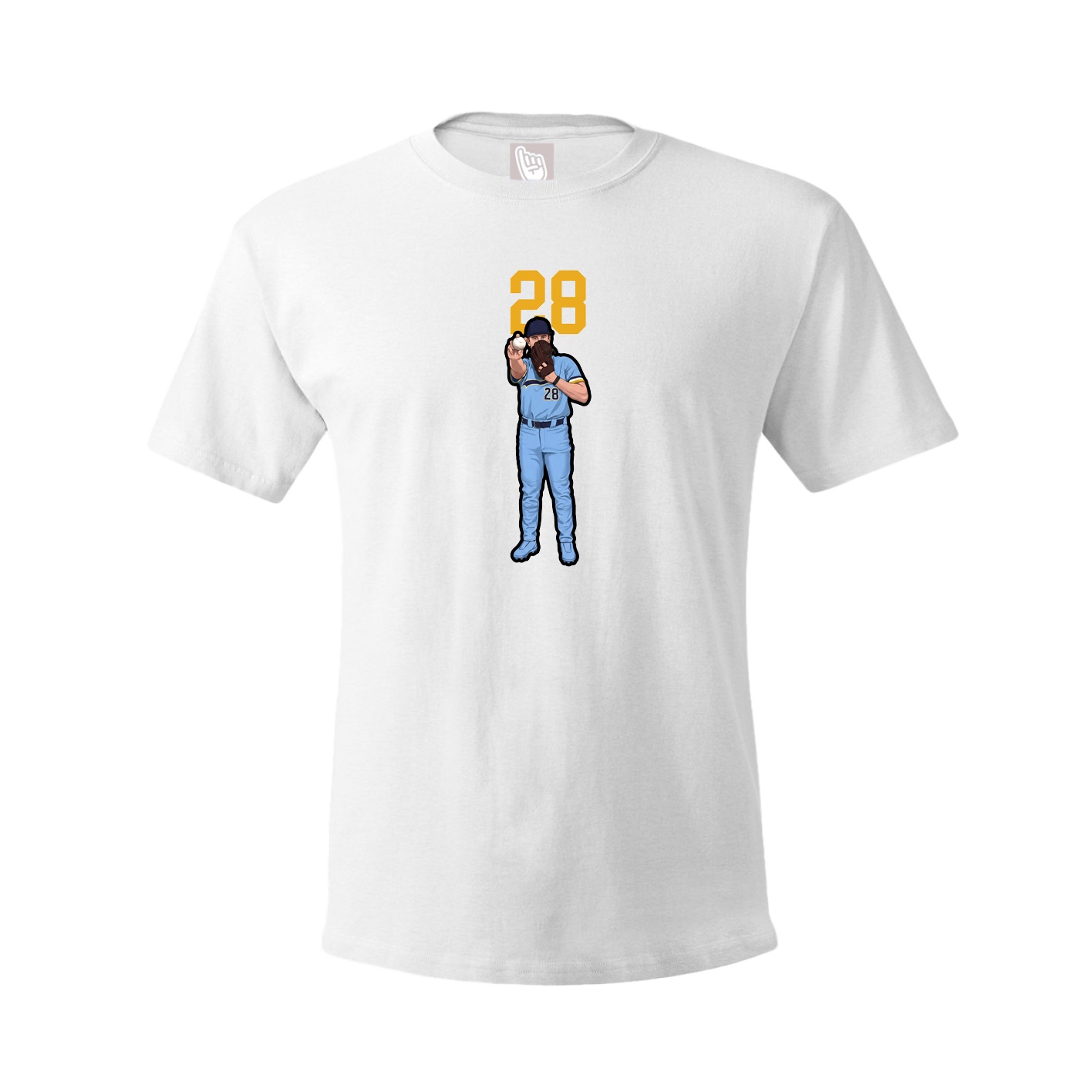 Youth Tee — Number Top in White