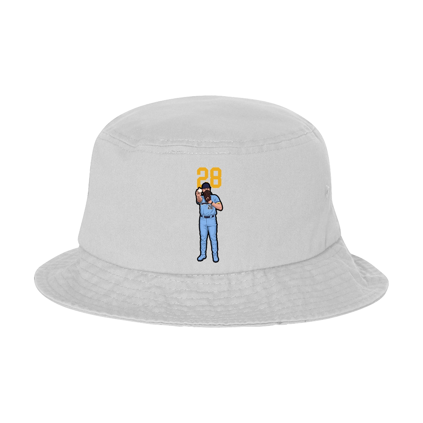 Bucket Cap — Number Top in White