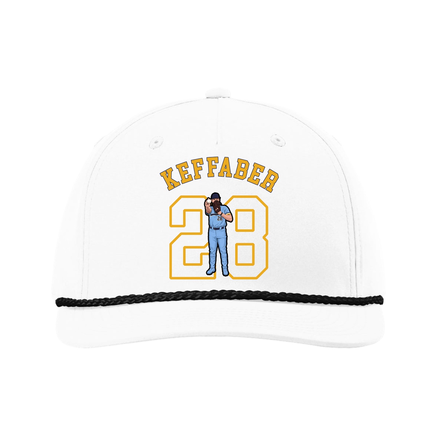 Five-Panel Classic Rope Cap — Shirsey Arch in White